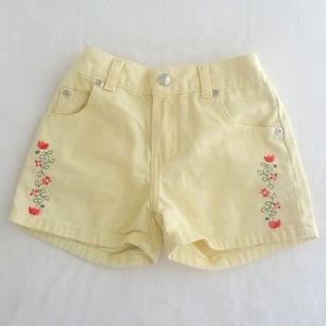 Little girl's Size 6x yellow jean shorts